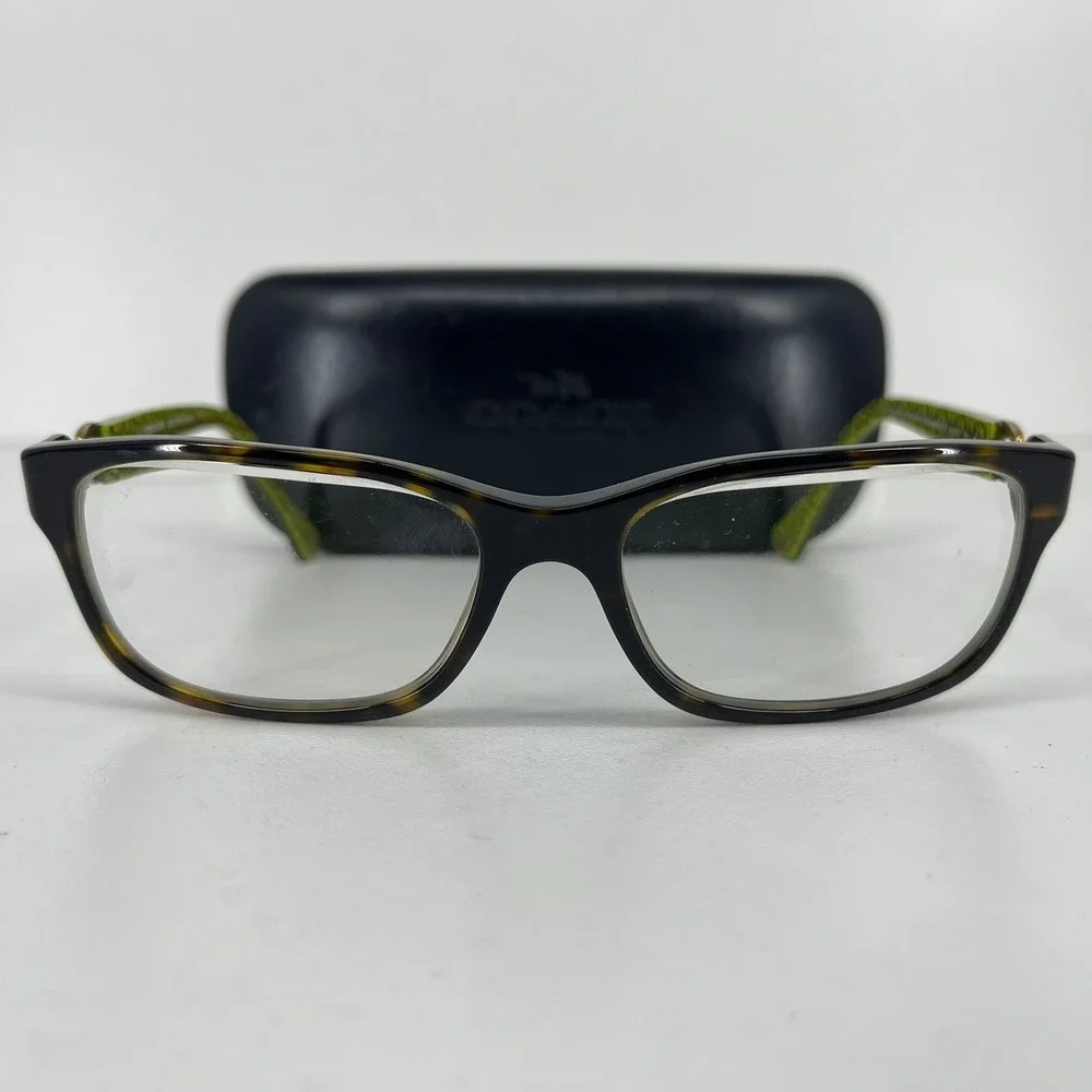 Coach HC 6052 Fannie Dark Tortoise Green Signature C Eyeglasses Frames 54-16-135